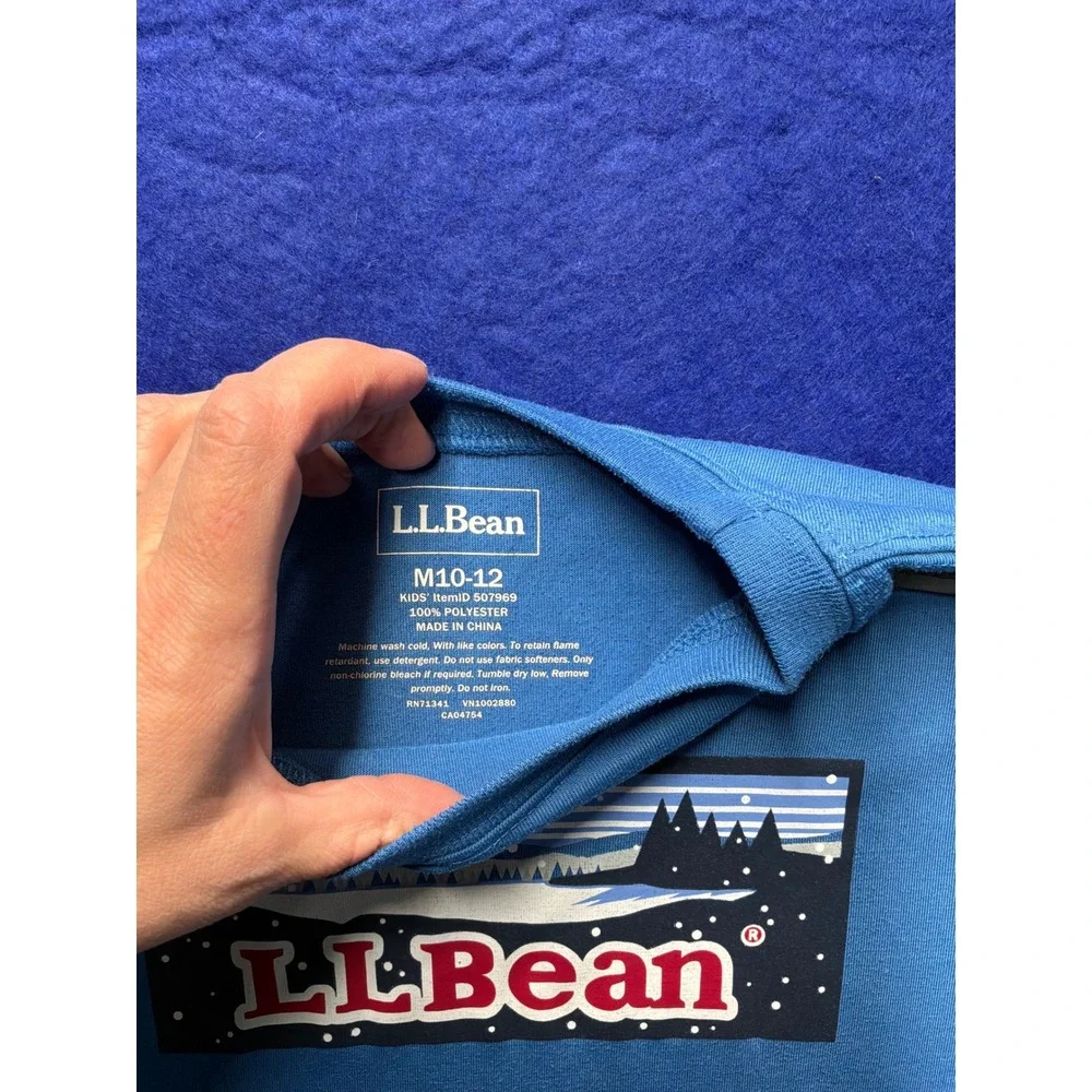 Gorpcore Kids‎ LL Bean Graphic Long Sleeve Tee M 10-12 Blue